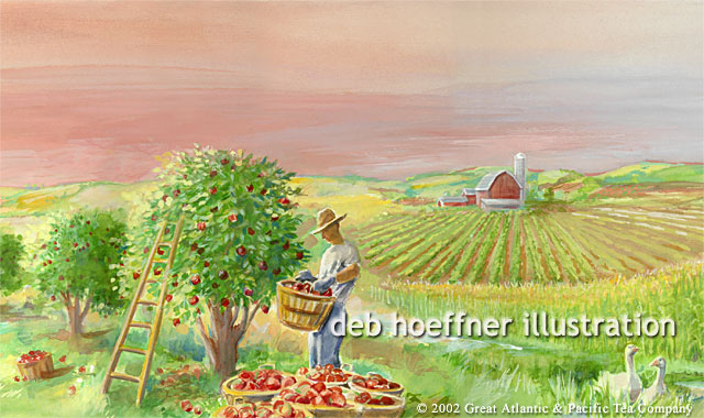 Produce and Dairy Department Mural for A&P grocery stores