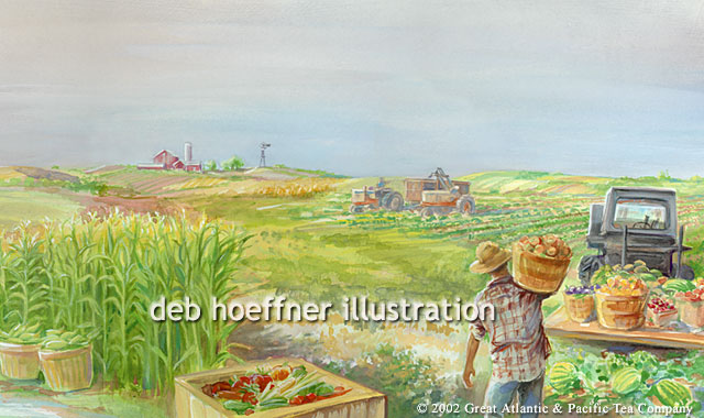 Produce and Dairy Department Mural for A&P grocery stores