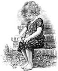Sketch of daughter as a young girl