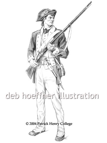  patriotism illustration by pencil illustrator of American Revolutionary War Sentry