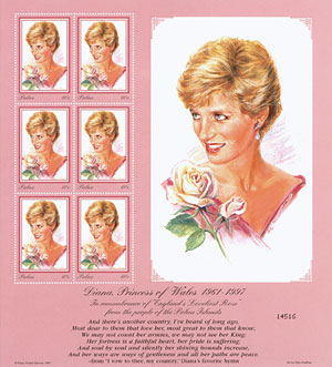 commemorative stamps of Diana, Princess of Wales