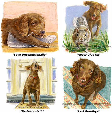 Illustrations for A Dog's Guide to Life: Lessons From Moose by Jack Cotton, Jr. dog portrait