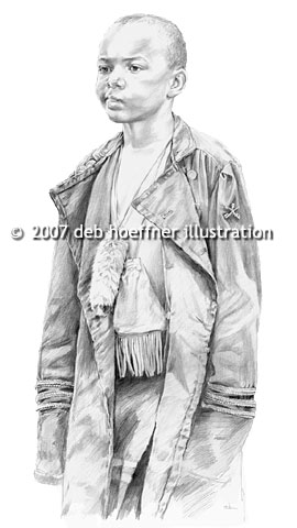 Portrait of tribal children of Lenape Nation, Bucks County PA in authentic clothing