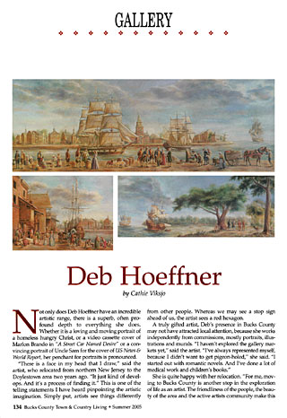 article in Bucks County Town & Country Living - Summer 2005 on Deb Hoeffner