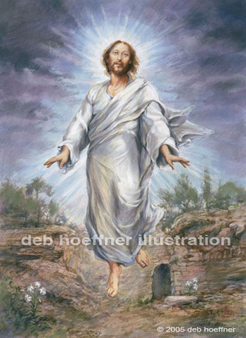 Risen Christ Religious Illustration