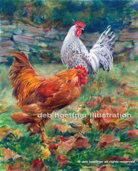 Bucks County Artist gallery chickens painting