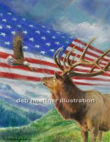 eagle-american flag-patriotic art