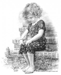 storyteller drawing for oil portrait of child