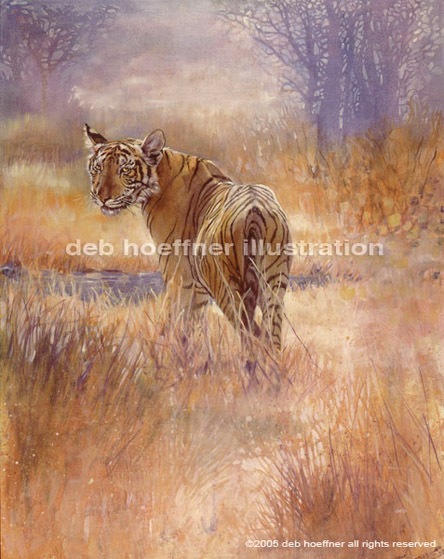 tiger impressionist oil painting