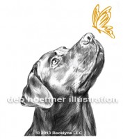 logo illustration black lab dog