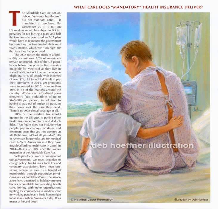 Hope in Healthcare illustration for National Labor Federation calendar