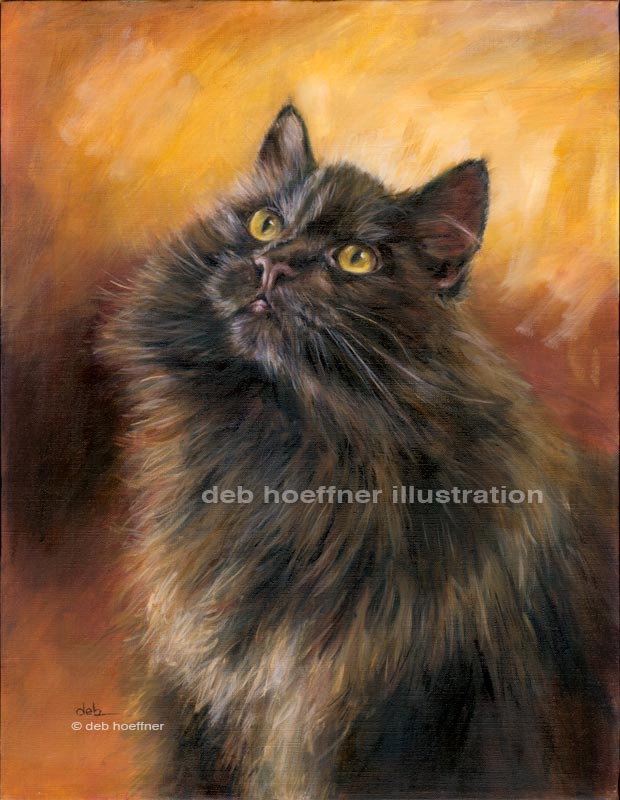 oil portrait siberian cat