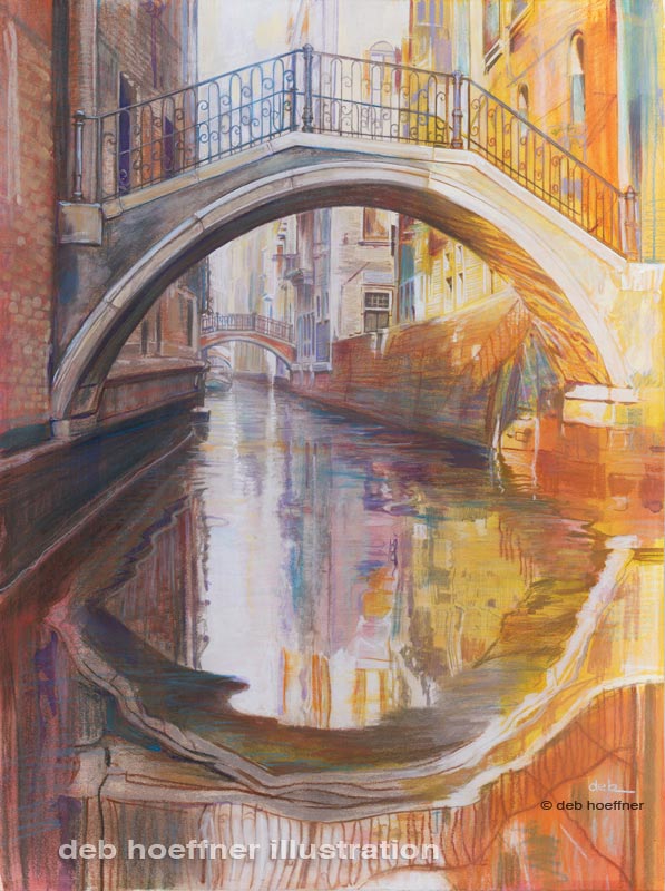 venetian bridge watercolor print