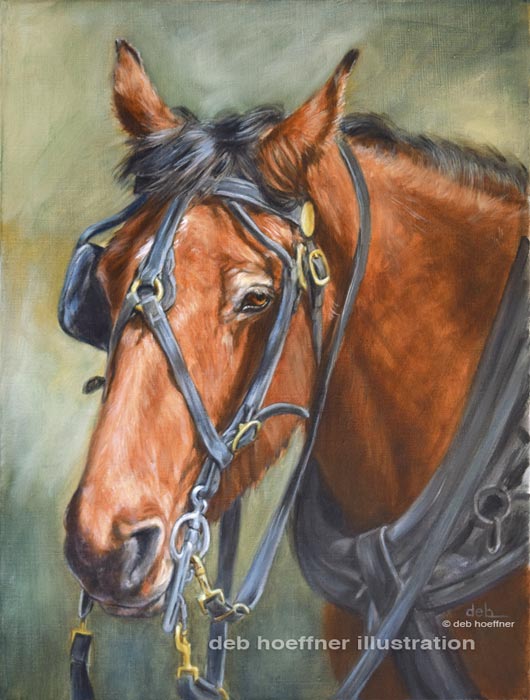 farm horse oil portrait by deb hoeffner