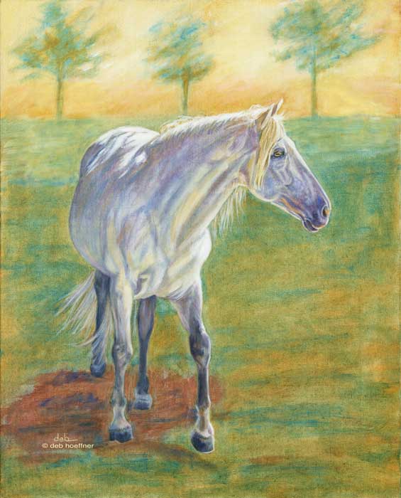 oil painting of andalusian horse