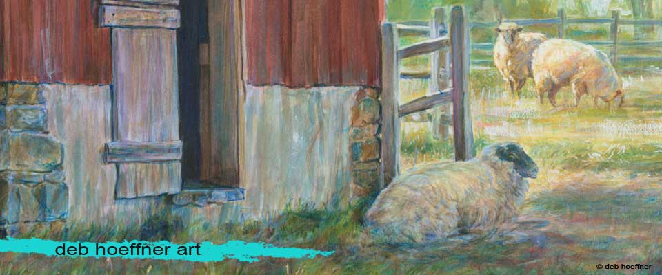 Pennsylvania impressionist barn watercolor painting