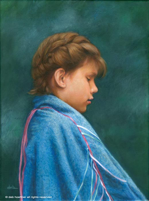 realistic oil painting child profile