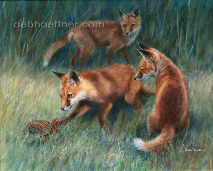 red fox painting